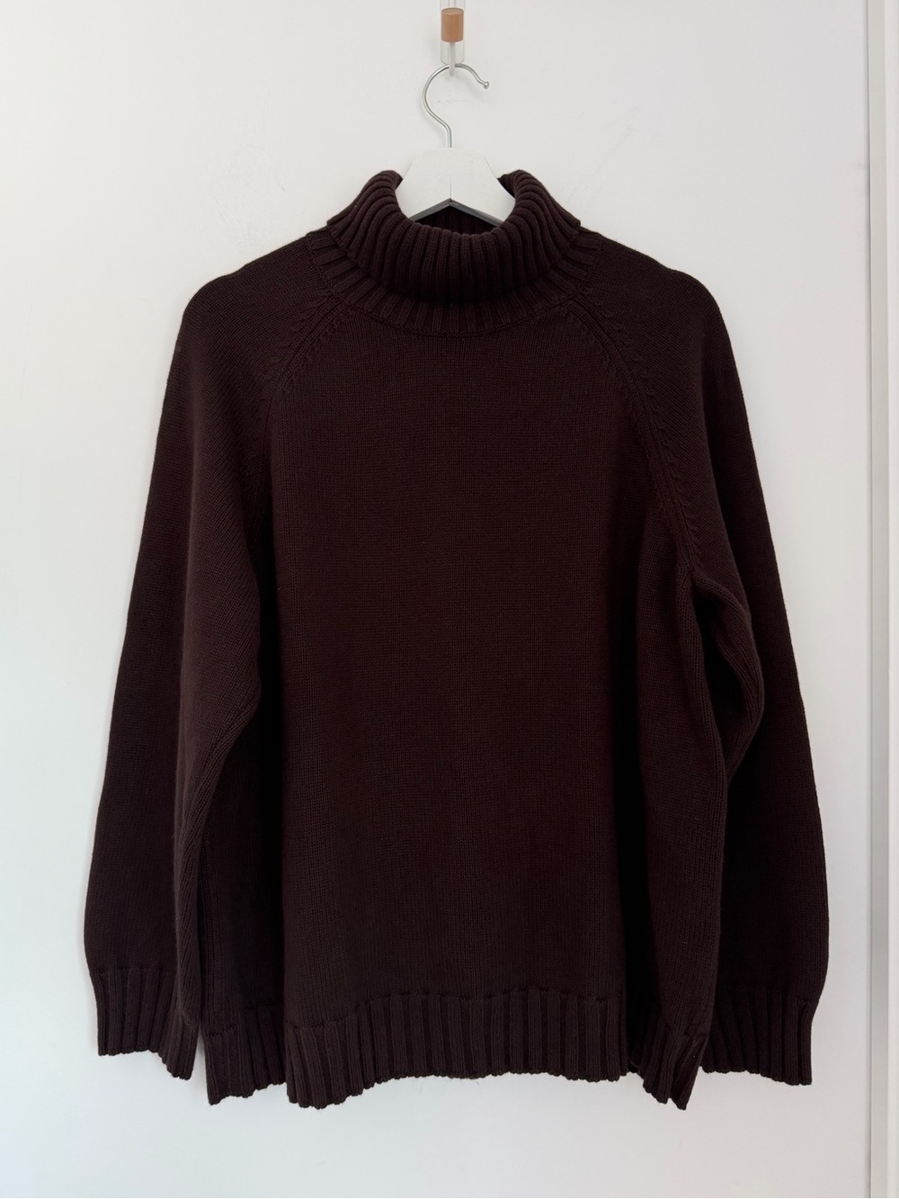 Donni Cotton Cashmere Turtleneck Sweater Brown Espresso - Picture 6 of 12